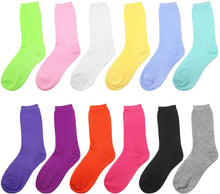 Load image into Gallery viewer, 12-Pack Women&#39;s Crew Socks - Solid Assorted