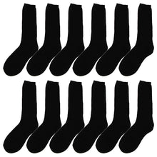 Load image into Gallery viewer, 12-Pack Women&#39;s Crew Socks Black