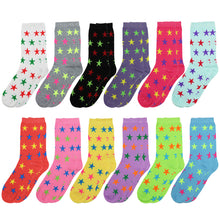 Load image into Gallery viewer, 12-Pack Women&#39;s Crew Socks Stars