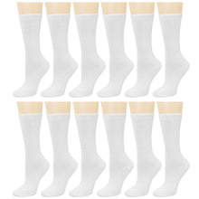 Load image into Gallery viewer, 12-Pack Women&#39;s Crew Socks - White