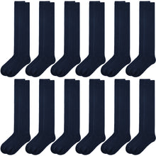 Load image into Gallery viewer, 12 Pairs Women Knee High Over the Calf Socks - Navy