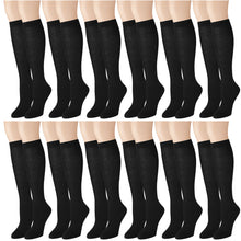 Load image into Gallery viewer, 12 Pairs Women Knee High Over the Calf Socks - Black