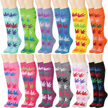 Load image into Gallery viewer, 12 Pairs Women Knee High Over the Calf Socks - Leaves