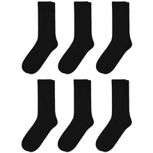 Load image into Gallery viewer, Falari Women Diabetic Socks Diabetes Edema and Circulatory Loose Fitting Cotton Crew Socks - 6 Pairs Black