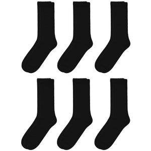Falari Women Diabetic Socks Diabetes Edema and Circulatory Loose Fitting Cotton Crew Socks - 6 Pairs Black