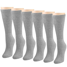 Load image into Gallery viewer, Falari Women Diabetic Socks Diabetes Edema and Circulatory Loose Fitting Cotton Crew Socks - 6 Pairs Gray