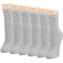 Load image into Gallery viewer, Falari Women Diabetic Socks Diabetes Edema and Circulatory Loose Fitting Cotton Quarter Socks - 6 Pairs Gray