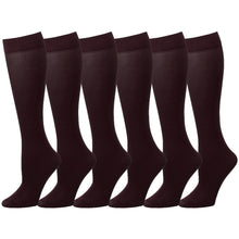 Load image into Gallery viewer, 6 Pairs Women Trouser Socks Stretchy Spandex Opaque Knee High
