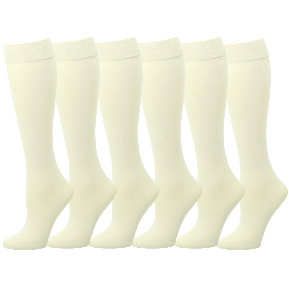 6 Pairs Women Trouser Socks Stretchy Spandex Opaque Knee High – Falari