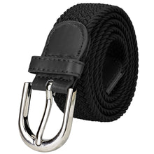 Load image into Gallery viewer, Falari Canvas Braided Stretch Belt with Silver Buckle