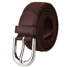 Load image into Gallery viewer, Falari Canvas Braided Stretch Belt with Silver Buckle