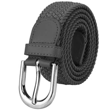 Load image into Gallery viewer, Falari Canvas Braided Stretch Belt with Silver Buckle