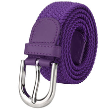 Load image into Gallery viewer, Falari Canvas Braided Stretch Belt with Silver Buckle