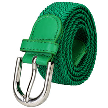 Load image into Gallery viewer, Falari Canvas Braided Stretch Belt with Silver Buckle