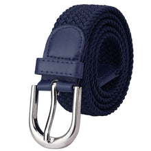 Load image into Gallery viewer, Falari Canvas Braided Stretch Belt with Silver Buckle