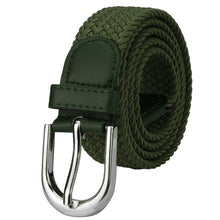 Load image into Gallery viewer, Falari Canvas Braided Stretch Belt with Silver Buckle