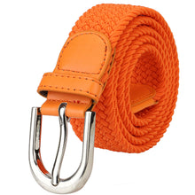 Load image into Gallery viewer, Falari Canvas Braided Stretch Belt with Silver Buckle