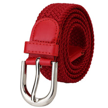 Load image into Gallery viewer, Falari Canvas Braided Stretch Belt with Silver Buckle