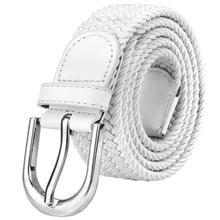 Load image into Gallery viewer, Falari Canvas Braided Stretch Belt with Silver Buckle