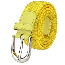 Load image into Gallery viewer, Falari Canvas Braided Stretch Belt with Silver Buckle