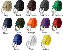 Load image into Gallery viewer, Falari Canvas Braided Stretch Belt with Silver Buckle