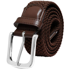 Load image into Gallery viewer, Falari Canvas Braided Stretch Belt with Silver Buckle