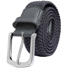 Load image into Gallery viewer, Falari Canvas Braided Stretch Belt with Silver Buckle