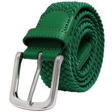 Load image into Gallery viewer, Falari Canvas Braided Stretch Belt with Silver Buckle