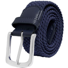 Load image into Gallery viewer, Falari Canvas Braided Stretch Belt with Silver Buckle