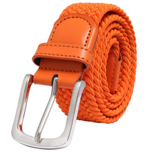 Load image into Gallery viewer, Falari Canvas Braided Stretch Belt with Silver Buckle