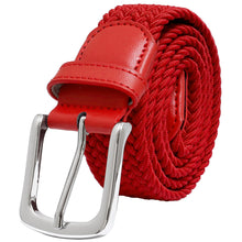 Load image into Gallery viewer, Falari Canvas Braided Stretch Belt with Silver Buckle