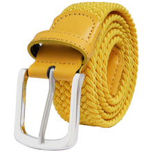 Load image into Gallery viewer, Falari Canvas Braided Stretch Belt with Silver Buckle