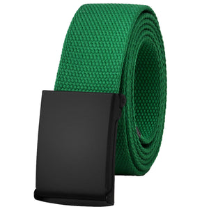 Canvas Web Belt Fully Adjustable Cut to Fit Golf Belt Flip Top Black Buckle