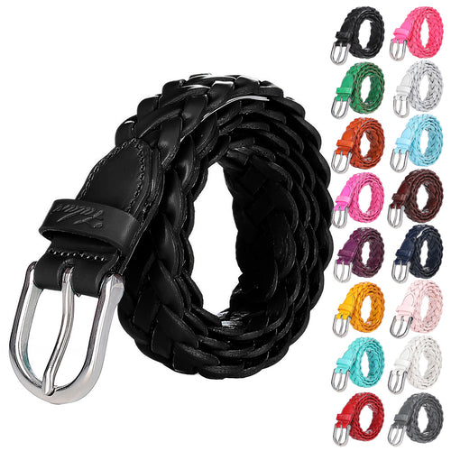 Falari Women's Leather Braided Belt 6007