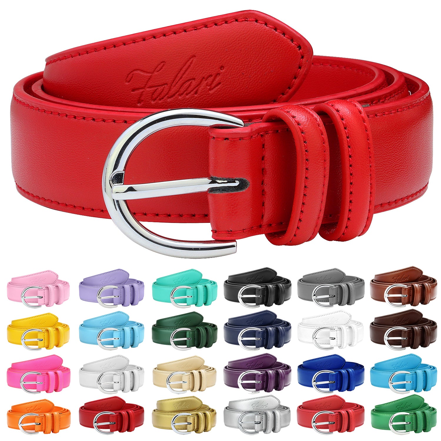 Genuine Felari High Quality Leather Belt-RED-Women Leather belt FERRARI Brown size 100 cm in Leather - 44922740 main image 4