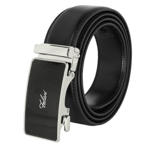Falari Genuine Leather Dress Ratchet Belt Automatic Buckle Holeless Adjustable Size 7003
