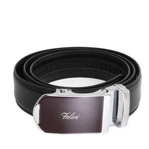 Falari Genuine Leather Dress Ratchet Belt Automatic Buckle Holeless Adjustable Size 7008