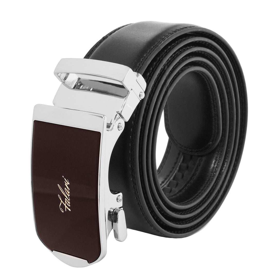 Falari Genuine Leather Dress Ratchet Belt Automatic Buckle Holeless Adjustable Size 7008