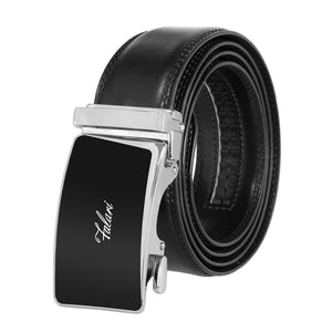 Falari Genuine Leather Dress Ratchet Belt Automatic Buckle Holeless Adjustable Size 7010