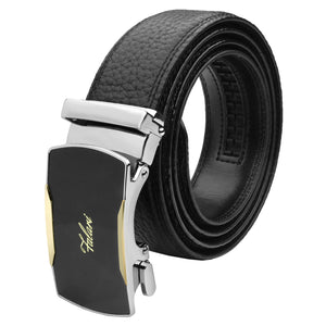 Falari Genuine Leather Dress Ratchet Belt Automatic Buckle Holeless Adjustable Size 7012