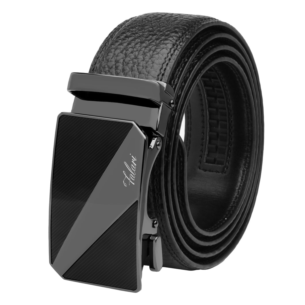Falari Genuine Leather Dress Ratchet Belt Automatic Buckle Holeless Adjustable Size 7014