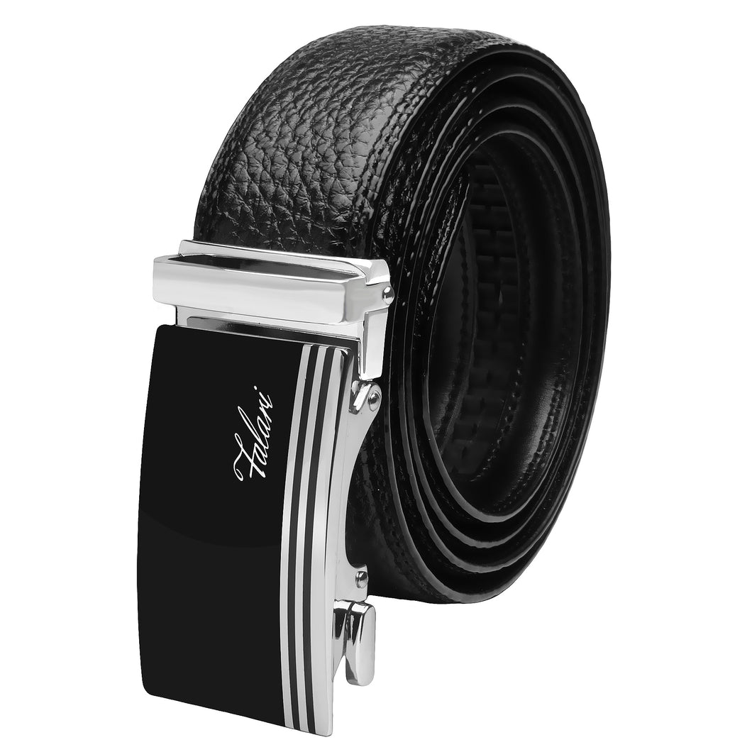 Falari Genuine Leather Dress Ratchet Belt Automatic Buckle Holeless Adjustable Size 7019