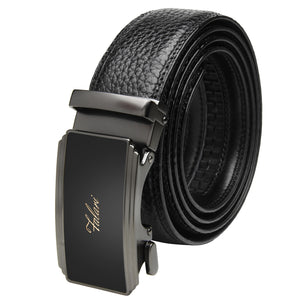 Falari Genuine Leather Dress Ratchet Belt Automatic Buckle Holeless Adjustable Size 7020