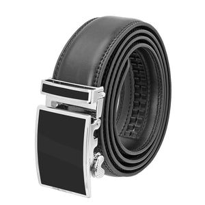 Falari Leather Dress Belt Ratchet Belt Holeless Automatic Buckle Adjustable Size