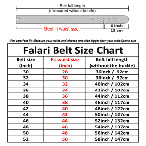 Falari Replacement Genuine Leather Belt Strap 1.5" Wide