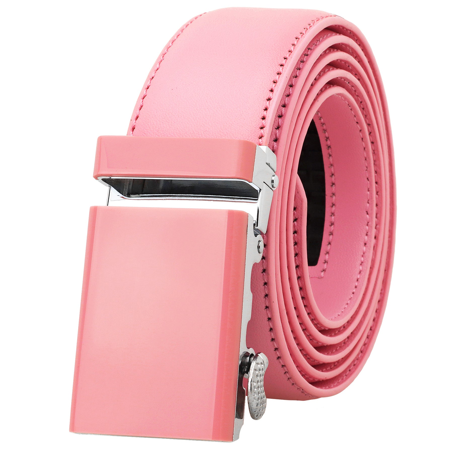  QWZYP Men Belts Man Red Color Leather Strap Automatic Buckle  Belts for (Color : A, Size : 110cm) : Clothing, Shoes & Jewelry
