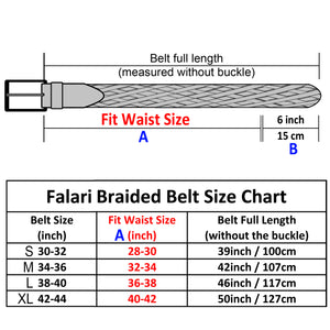 Men's Leather Braided Belt Stainless Steel Buckle 35mm 9007