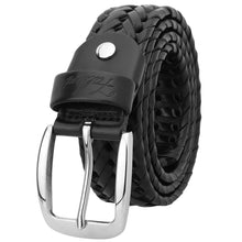 Load image into Gallery viewer, Men&#39;s Leather Braided Belt Stainless Steel Buckle 35mm 9011