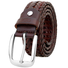 Load image into Gallery viewer, Men&#39;s Leather Braided Belt Stainless Steel Buckle 35mm 9011