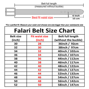 Falari Men Genuine Leather Casual Dress Belt With Single Prong Buckle 9028-Part 2